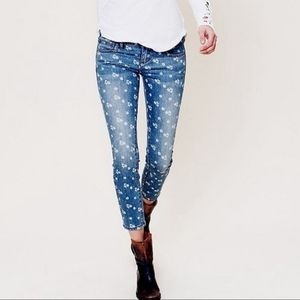 Free People Flower Skinny Jeans Size 27